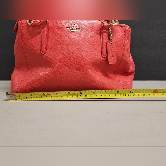 Coach F57523 Mini Christie Carryall Leather Handbag Purse Red Coral - Picture 14 of 16